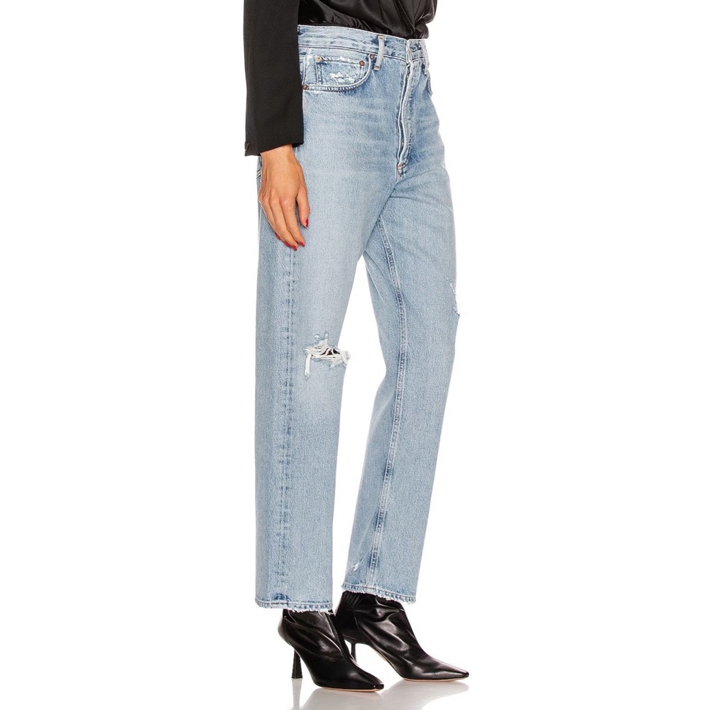Agolde 90’s Midrise Loose Fit Distressed Jeans in Captured - Picture 6 of 14